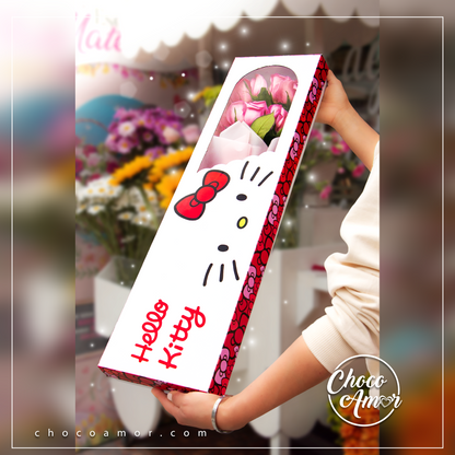 Caja 12 Rosas Hello Kitty